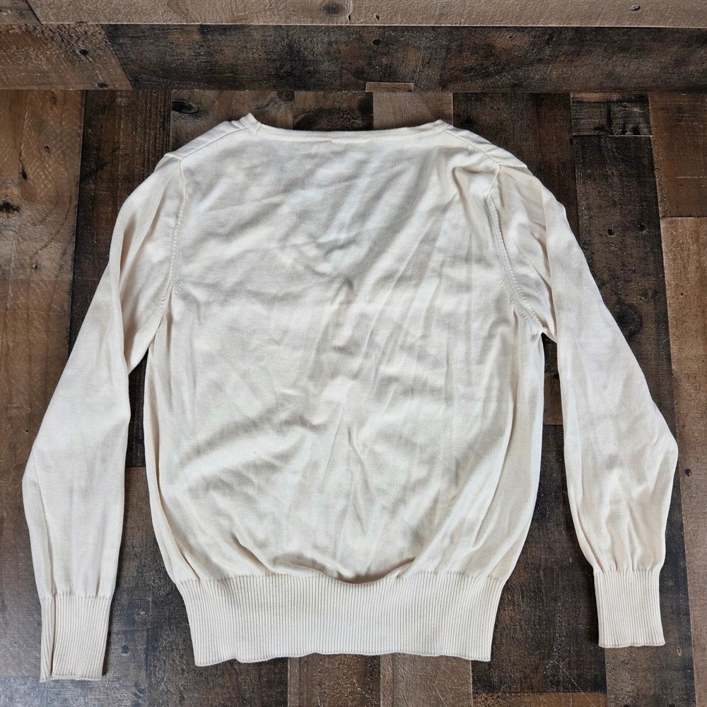 Kettlewell Women Large Buttercream Cosmo Organic Cotton Knit Italy Cardigan - Picture 5 of 11